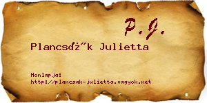 Plancsák Julietta névjegykártya